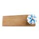 2 Pieces Turquoise Floral Crackle Ceramic Wooden Door Stopper
